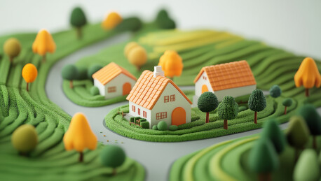 3D可爱农庄白色背景