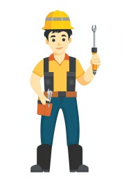 年轻的修理工人插画