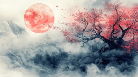 中元节鬼节七月十四中国传统节日数字艺术插