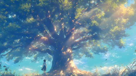 动漫敢风景插画