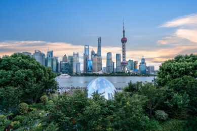 上海北外滩小巨蛋和陆家嘴建筑