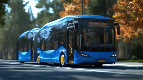 未来感酷炫电动巴士概念车