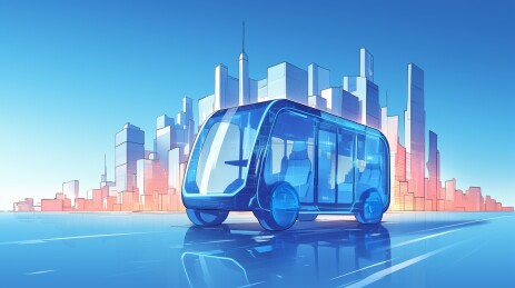 未来感酷炫电动巴士概念车