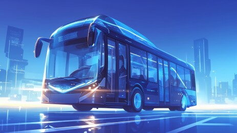 未来感酷炫电动巴士概念车