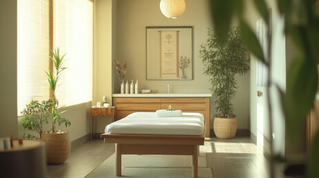 宁静的按摩疗养室内景