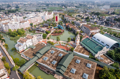 广东省江门市开平市赤坎古镇航拍风光