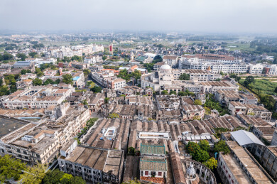 广东省江门市开平市赤坎古镇航拍风光