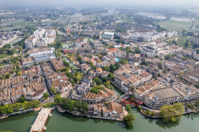 广东省江门市开平市赤坎古镇航拍风光