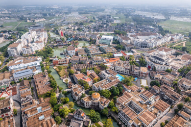 广东省江门市开平市赤坎古镇航拍风光