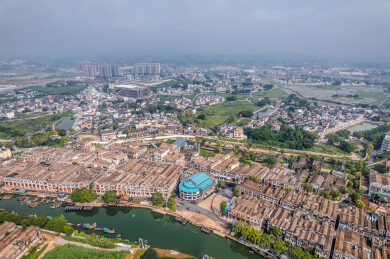 广东省江门市开平市赤坎古镇航拍风光