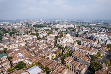 广东省江门市开平市赤坎古镇航拍风光