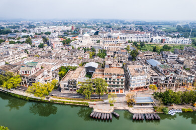 广东省江门市开平市赤坎古镇航拍风光