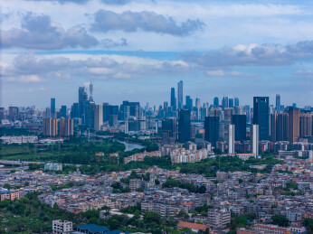 广州大学城生物岛蓝天黄昏拍摄