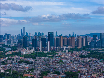 广州大学城生物岛蓝天黄昏拍摄