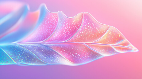 3D梦幻彩色叶子特写