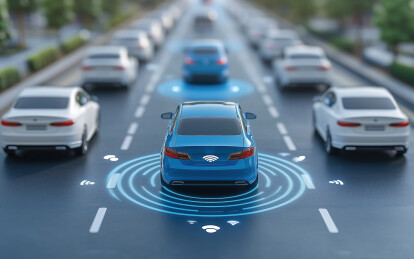 辅助驾驶概念插画