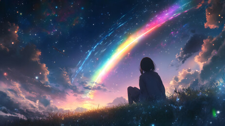 遥望银河下的星空