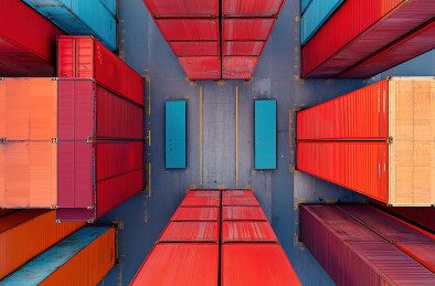 集装箱码头正上方视角