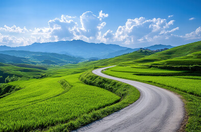 高山茶园里的道路