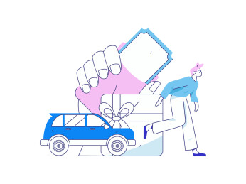 打车出行的人物扁平矢量概念运营手绘插画