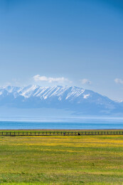 中国新疆博尔塔拉赛里木湖西海草原风光