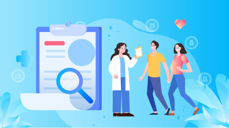 孕妇产检扁平插画