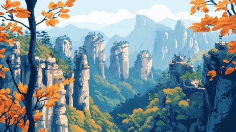 天子山热门城市旅游景点