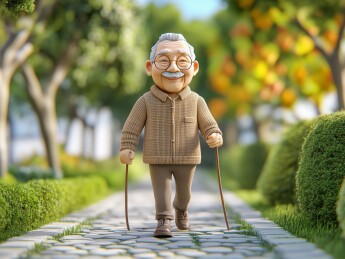 丰富多彩的老年生活散步健身锻炼养生的老人