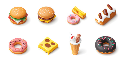 3D卡通食物元素