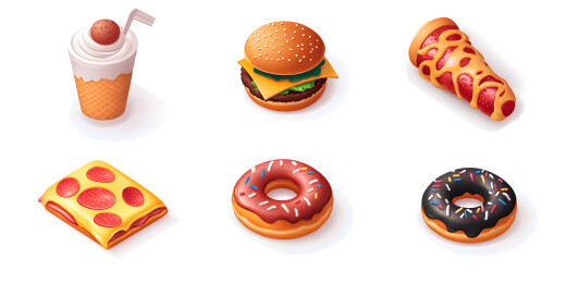 3D卡通食物元素