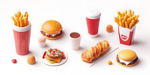 3D卡通食物元素