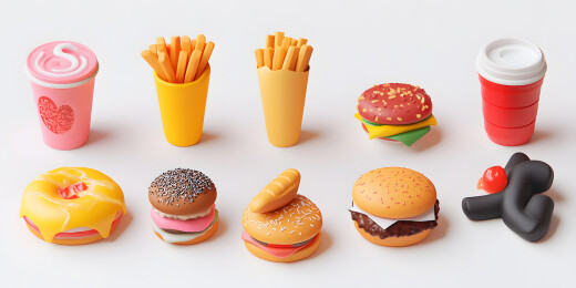 3D卡通食物元素