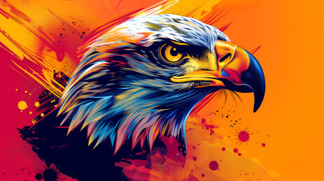 彩色鹰插画