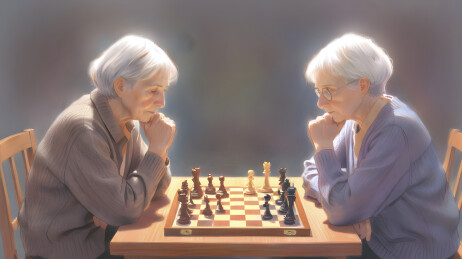 老人在下棋