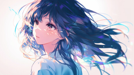 日漫风格 少女侧脸特写