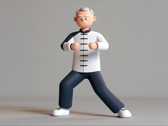 3D风格老年人打太极拳