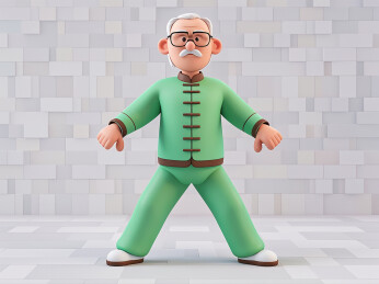 3D风格老年人打太极拳