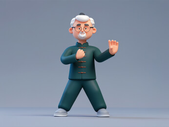 3D风格老年人打太极拳