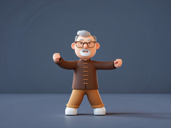 3D风格老年人打太极拳