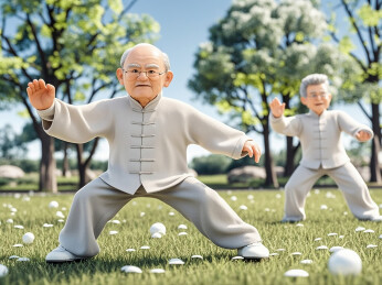 3D风格老年人打太极拳