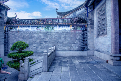 广州岭南印象园宗祠庭院