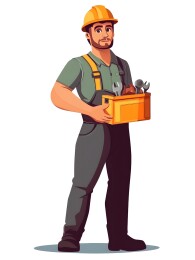 一位穿着工作服手中拿着电表的电工