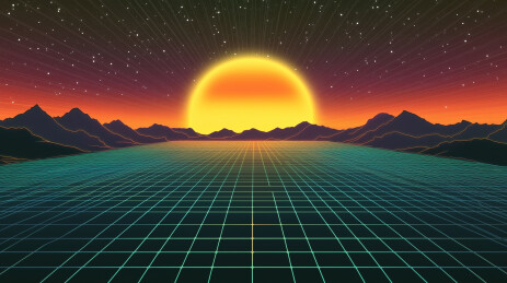 霓虹电子复古绚丽色彩抽象背景