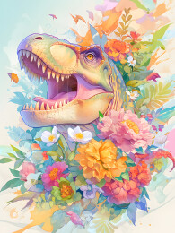 鲜花丛中的恐龙