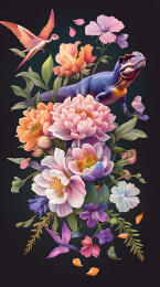 鲜花丛中的恐龙