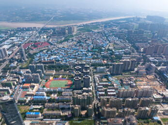 航拍三门峡城市风貌