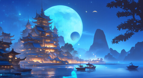 中国古典建筑群游戏场景 