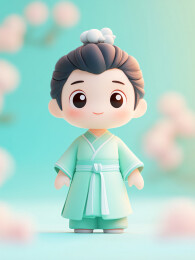 古风3D人物中国风七夕节国风角色插画