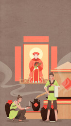 国风白露节气酒坊啜米酒民俗插画