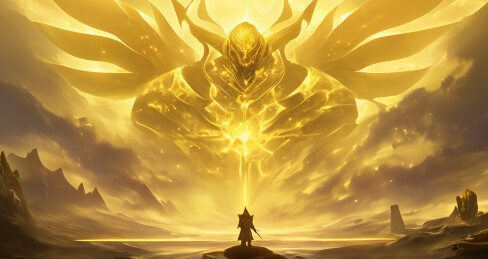 巨神傲立于金色天际